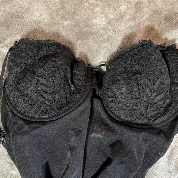 Roselle Black Sheer and hard Lace Body Suit Romper Girdle. M size - Picture 7 of 7